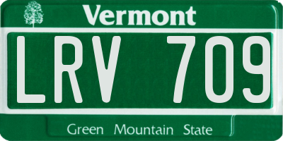 VT license plate LRV709