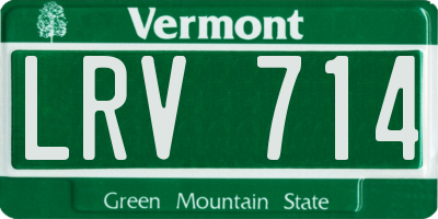 VT license plate LRV714