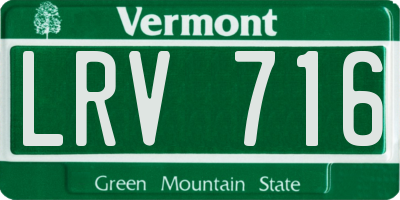 VT license plate LRV716