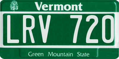 VT license plate LRV720