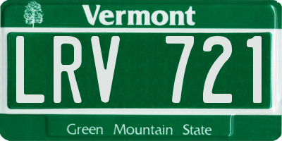 VT license plate LRV721