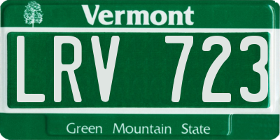VT license plate LRV723
