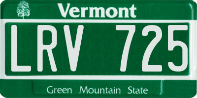 VT license plate LRV725