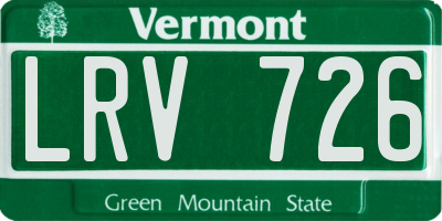 VT license plate LRV726