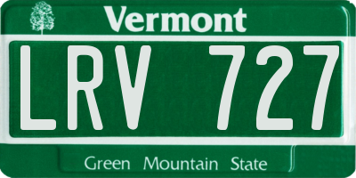 VT license plate LRV727