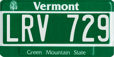 VT license plate LRV729