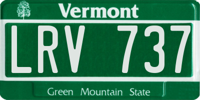 VT license plate LRV737