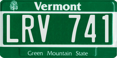 VT license plate LRV741