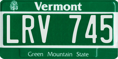VT license plate LRV745