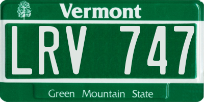 VT license plate LRV747