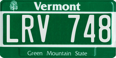 VT license plate LRV748