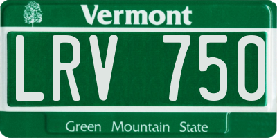 VT license plate LRV750