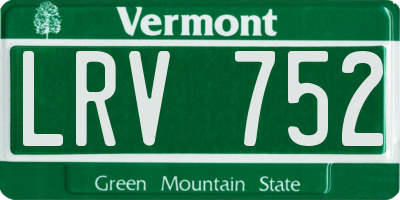 VT license plate LRV752