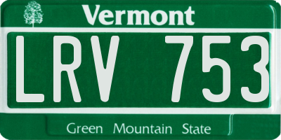 VT license plate LRV753