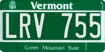 VT license plate LRV755