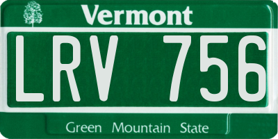 VT license plate LRV756