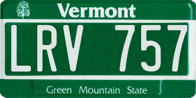 VT license plate LRV757