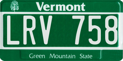 VT license plate LRV758