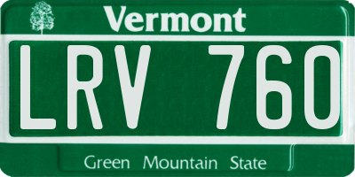 VT license plate LRV760