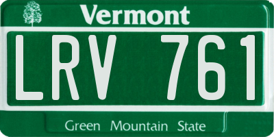 VT license plate LRV761