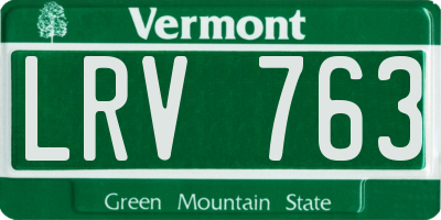 VT license plate LRV763