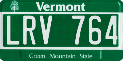 VT license plate LRV764