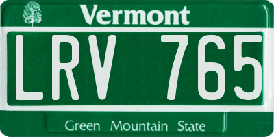 VT license plate LRV765
