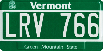 VT license plate LRV766