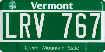 VT license plate LRV767