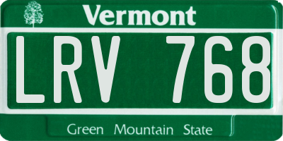 VT license plate LRV768