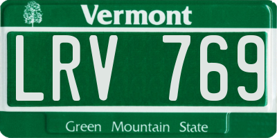 VT license plate LRV769