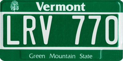 VT license plate LRV770