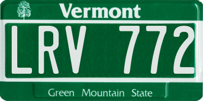 VT license plate LRV772