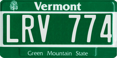 VT license plate LRV774