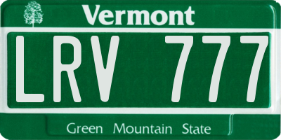 VT license plate LRV777