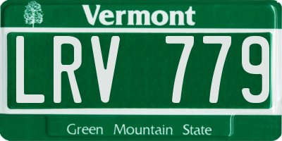VT license plate LRV779