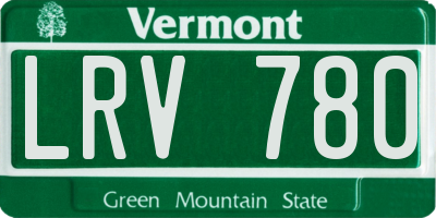 VT license plate LRV780