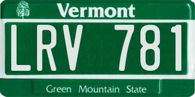 VT license plate LRV781