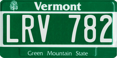 VT license plate LRV782