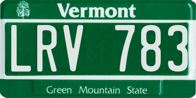VT license plate LRV783
