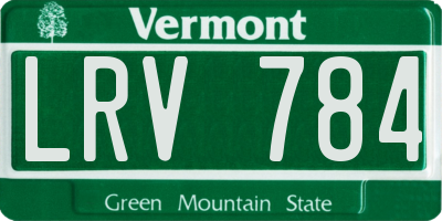 VT license plate LRV784