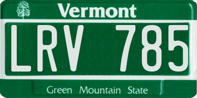 VT license plate LRV785