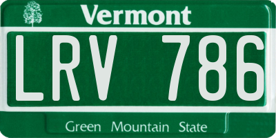 VT license plate LRV786