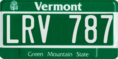 VT license plate LRV787