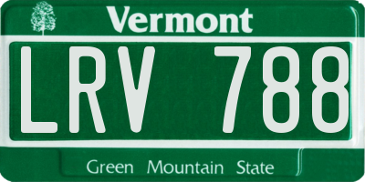 VT license plate LRV788
