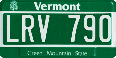 VT license plate LRV790