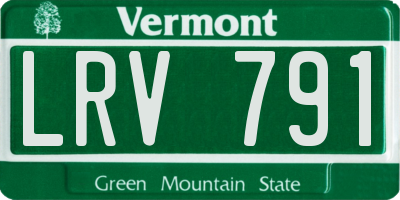 VT license plate LRV791