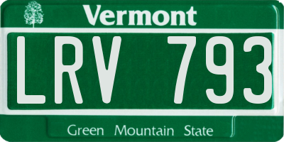 VT license plate LRV793