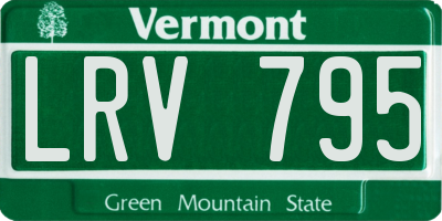 VT license plate LRV795