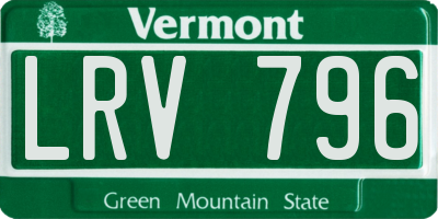 VT license plate LRV796